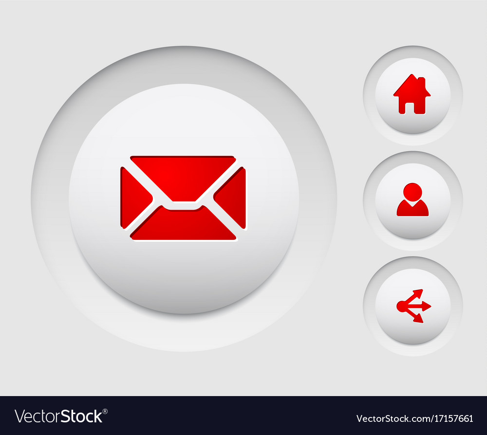 Set of simple web circle buttons home share users