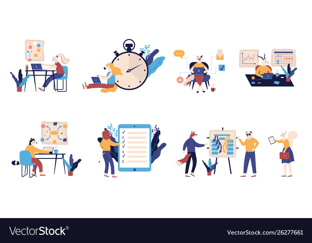 Set scenes with efficient and effective time vector image Set scenes with efficient and effective time