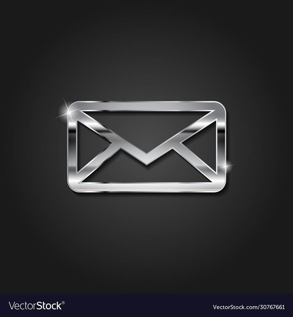 Shiny Silber-Mail-Symbol Metallic Symbol