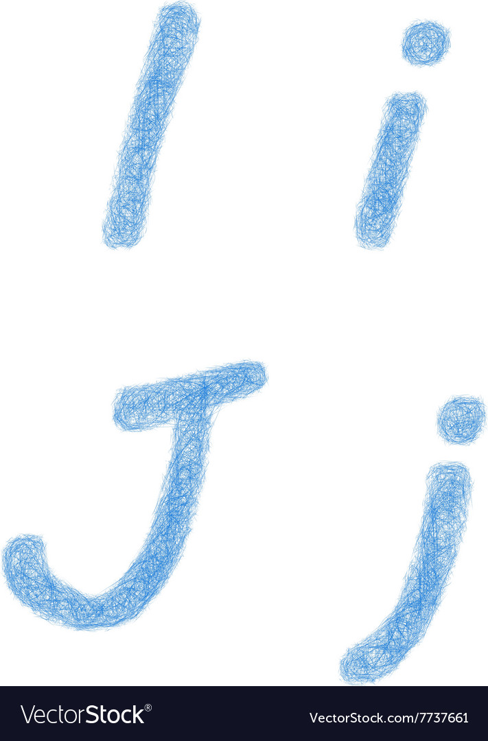 Sketch font set - letters i j