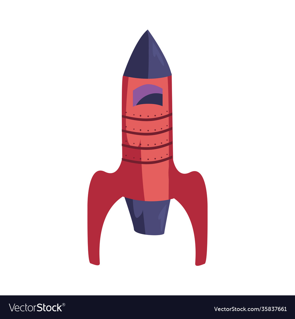 Space rocket red color on white background Vector Image