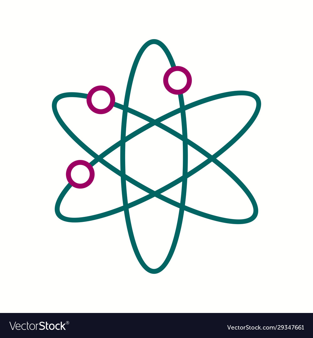 Unique atomic structure line icon