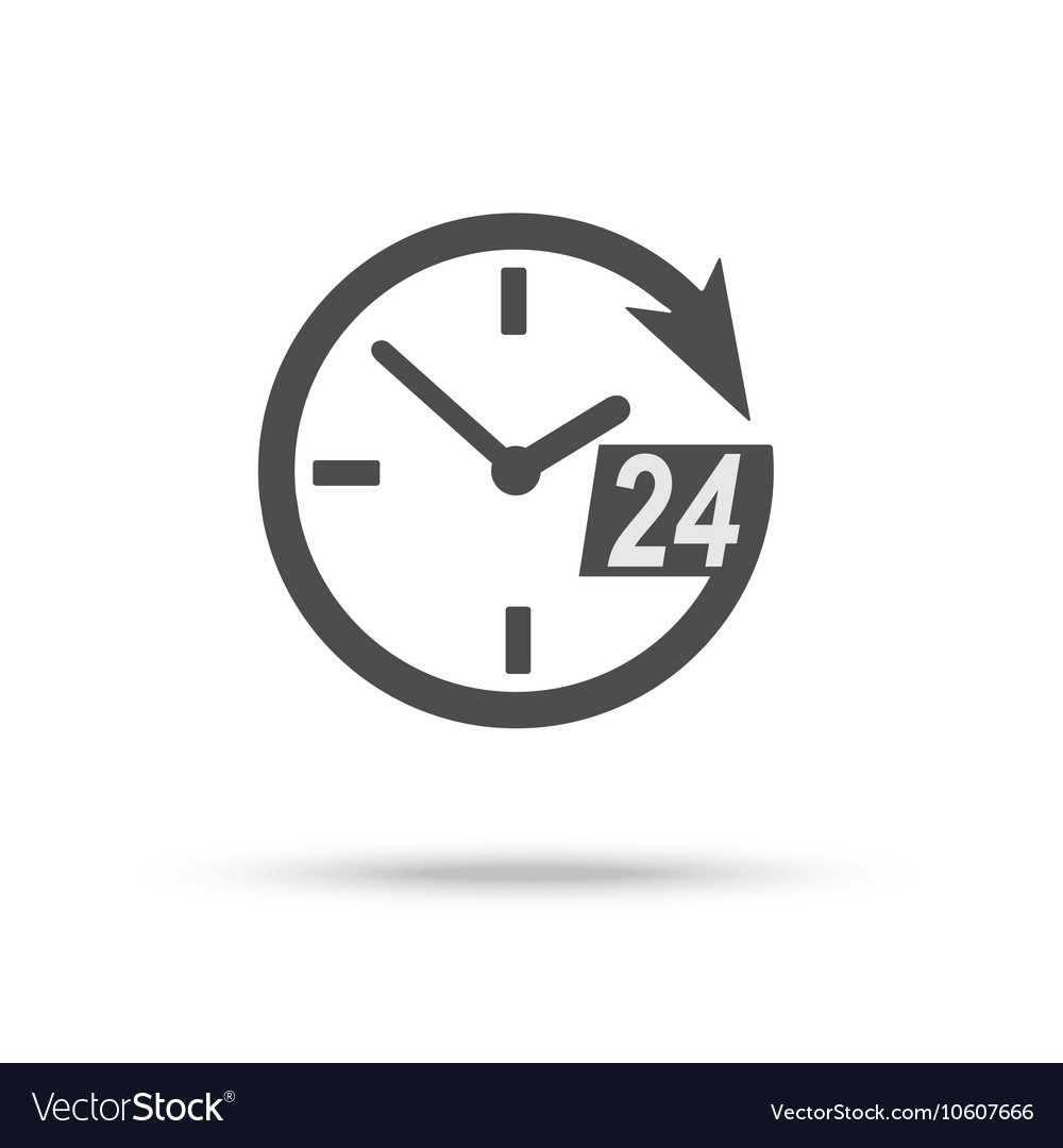 24 hour assistance clock icon