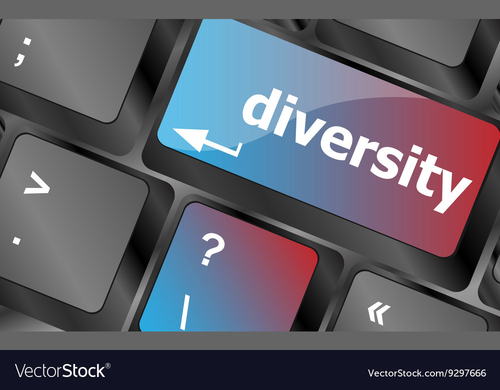 A computer keyboard with keys spelling diversity