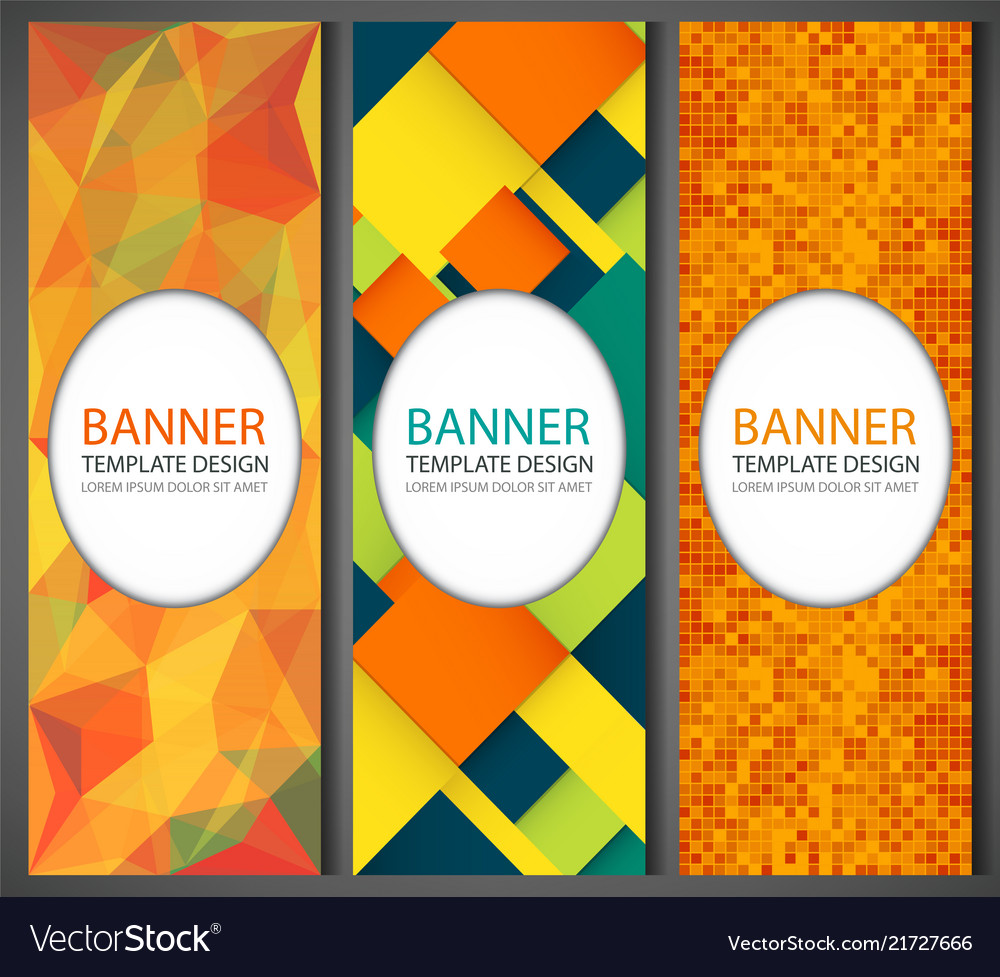 Abstract banners set with different patterns vector image Abstract banners set with different patterns