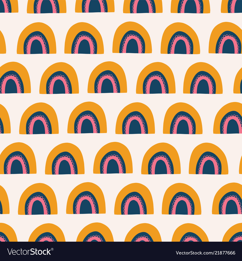Abstract rainbows seamless pattern