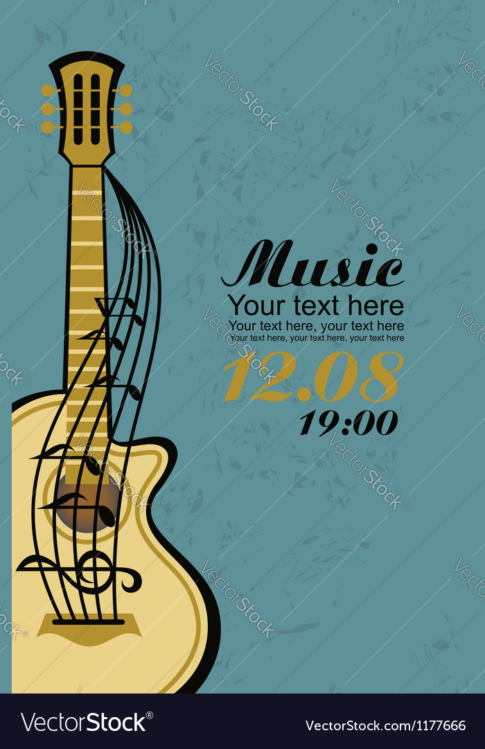 Acoustic guitar Royalty Free Vector Image - VectorStock