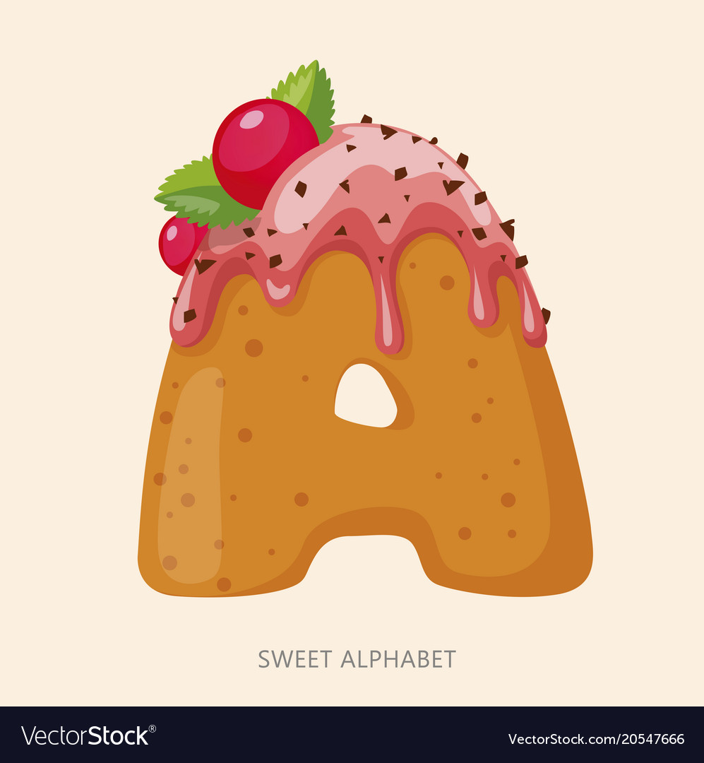 cartoon candy alphabet letter