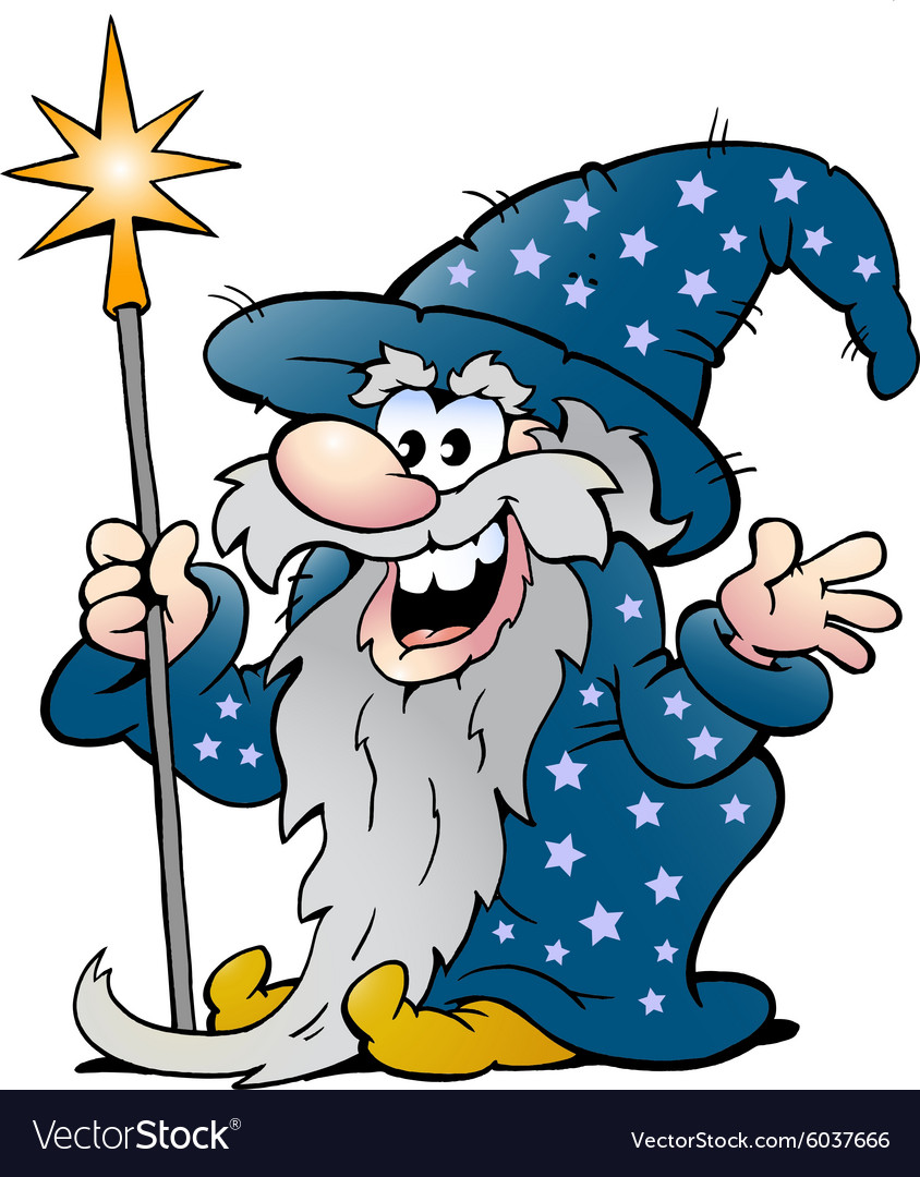 old cartoon with wizards with guns