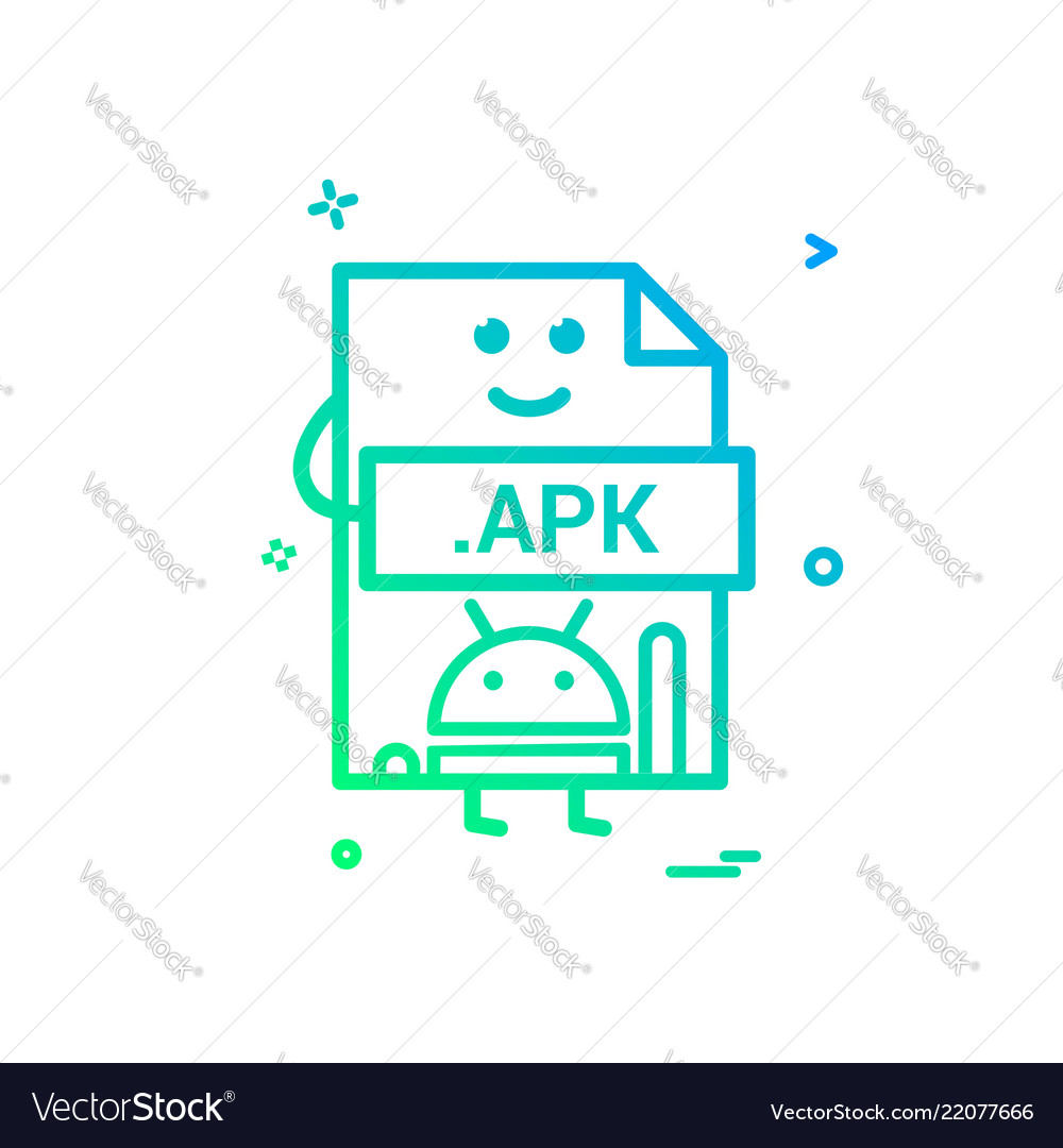 Computer apk file format type icon design
