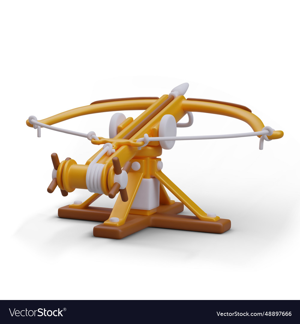 Crossbow with tension blocks realistic vector image Crossbow with tension blocks realistic