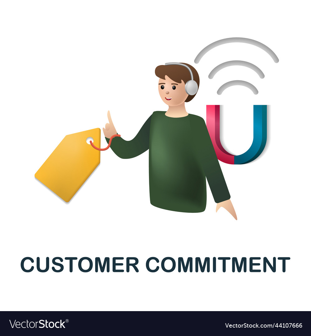 Customer commitment icon 3d from company value