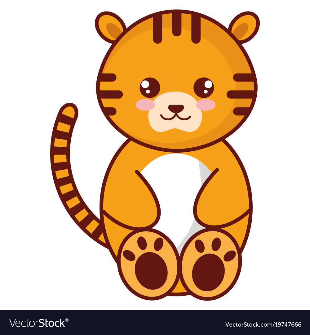 Cute and tender tiger character Royalty Free Vector Image