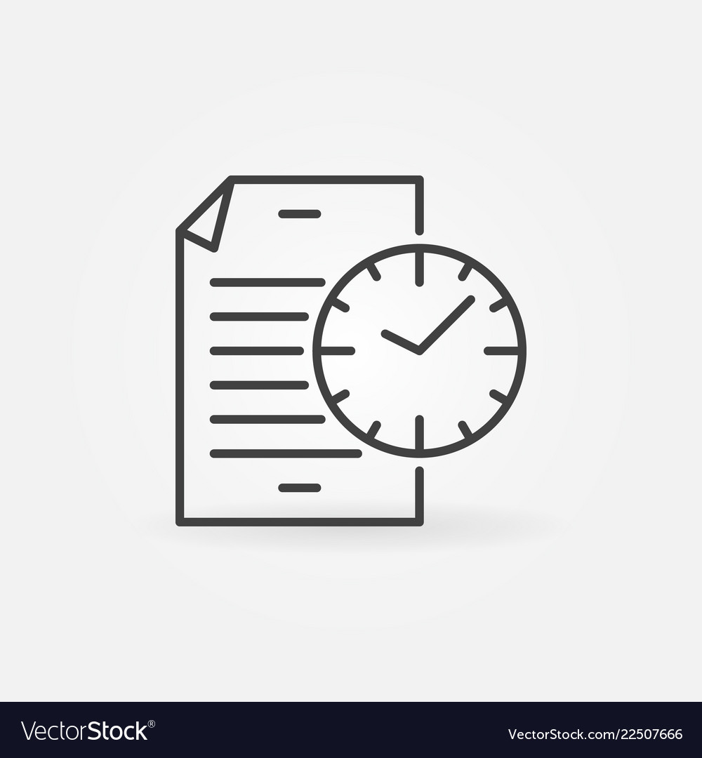 Document with clock line icon file
