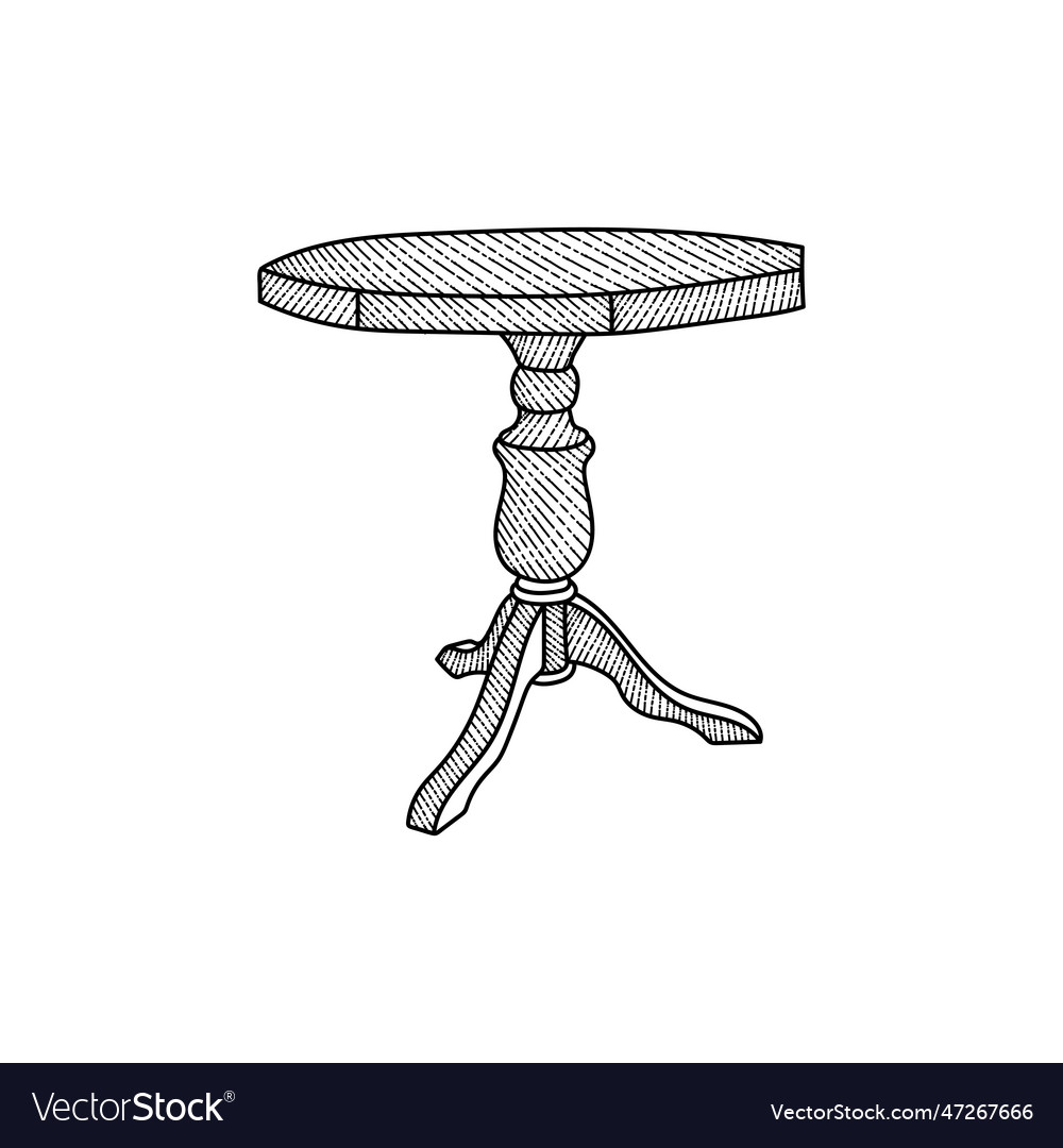 Elegant table line art creative design Royalty Free Vector