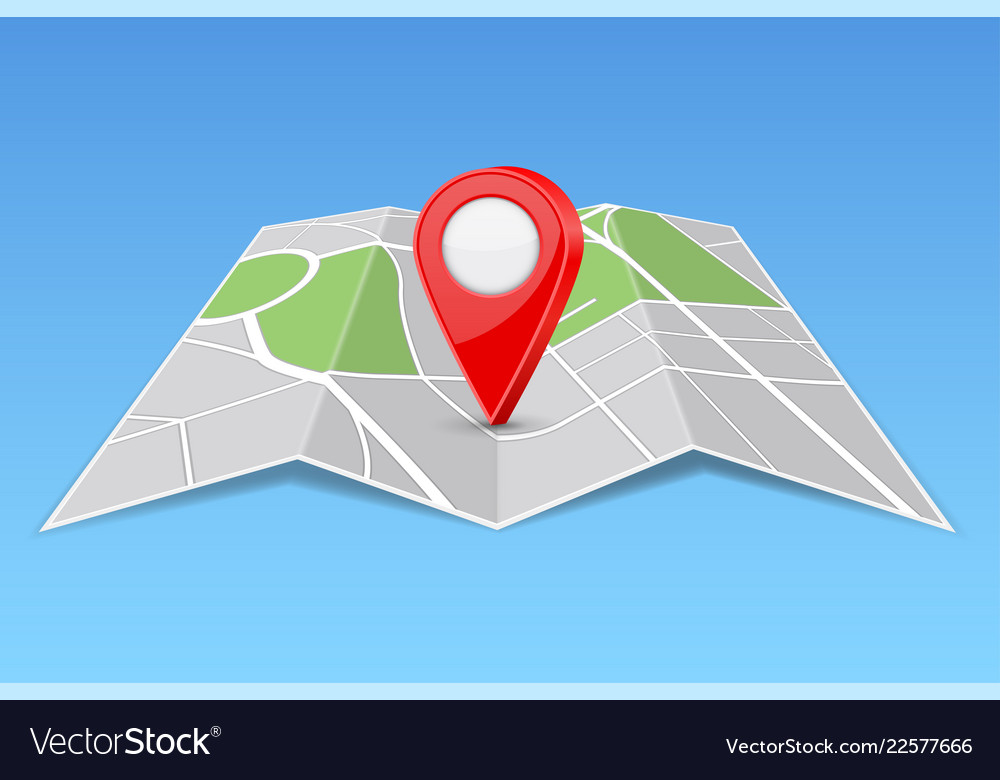 Folded Map with Location Marker