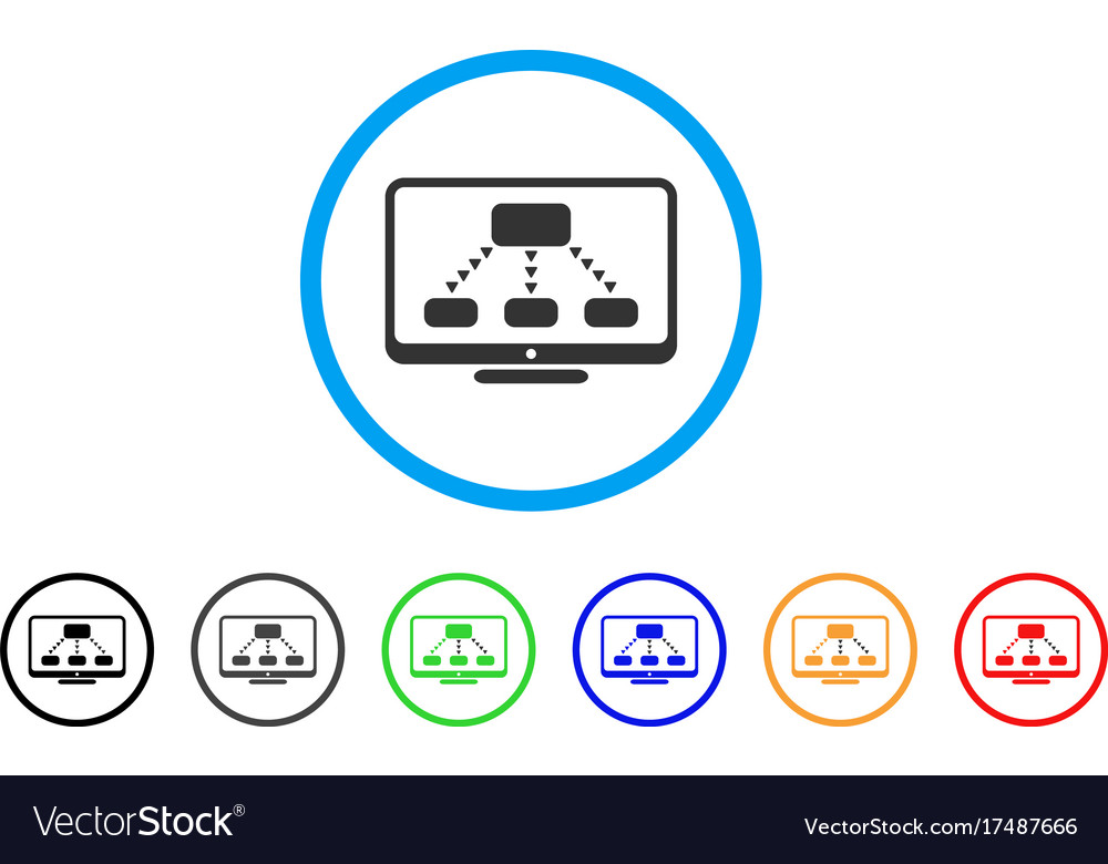 Hierarchy monitoring rounded icon