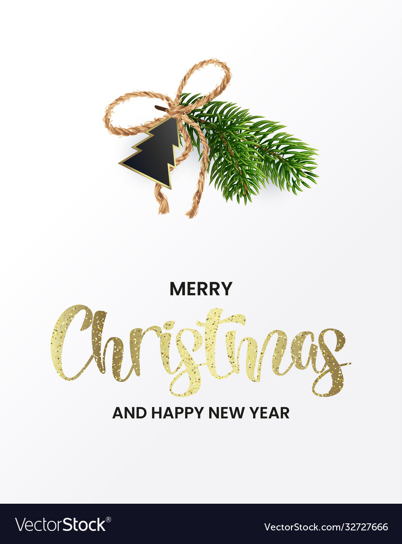 Holiday card with a bouquet christmas tree vector image Holiday card with a bouquet christmas tree