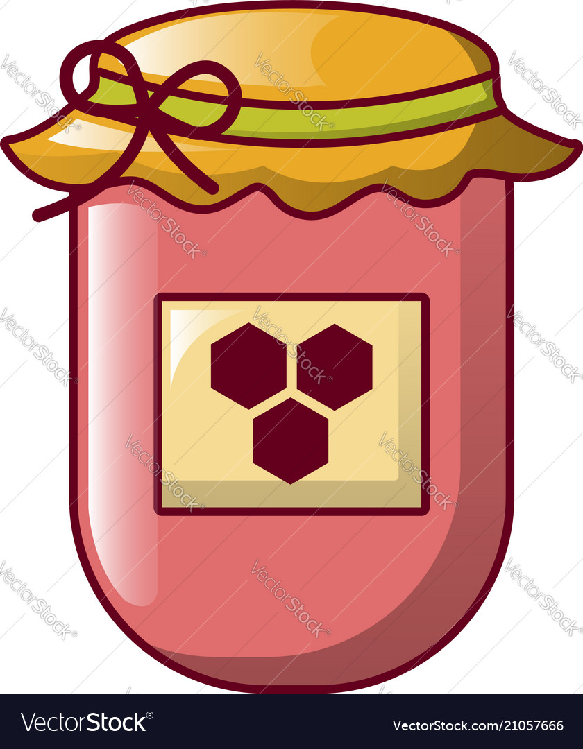 Jar of honey icon cartoon style Royalty Free Vector Image