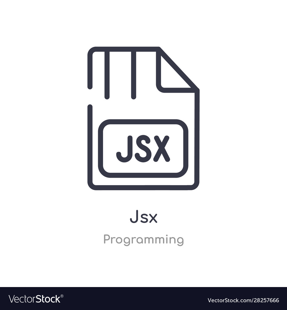 Jsx Umriss Icon isolierte Linie von der Programmierung