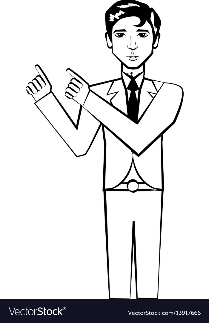 Man character posture line Royalty Free Vector Image