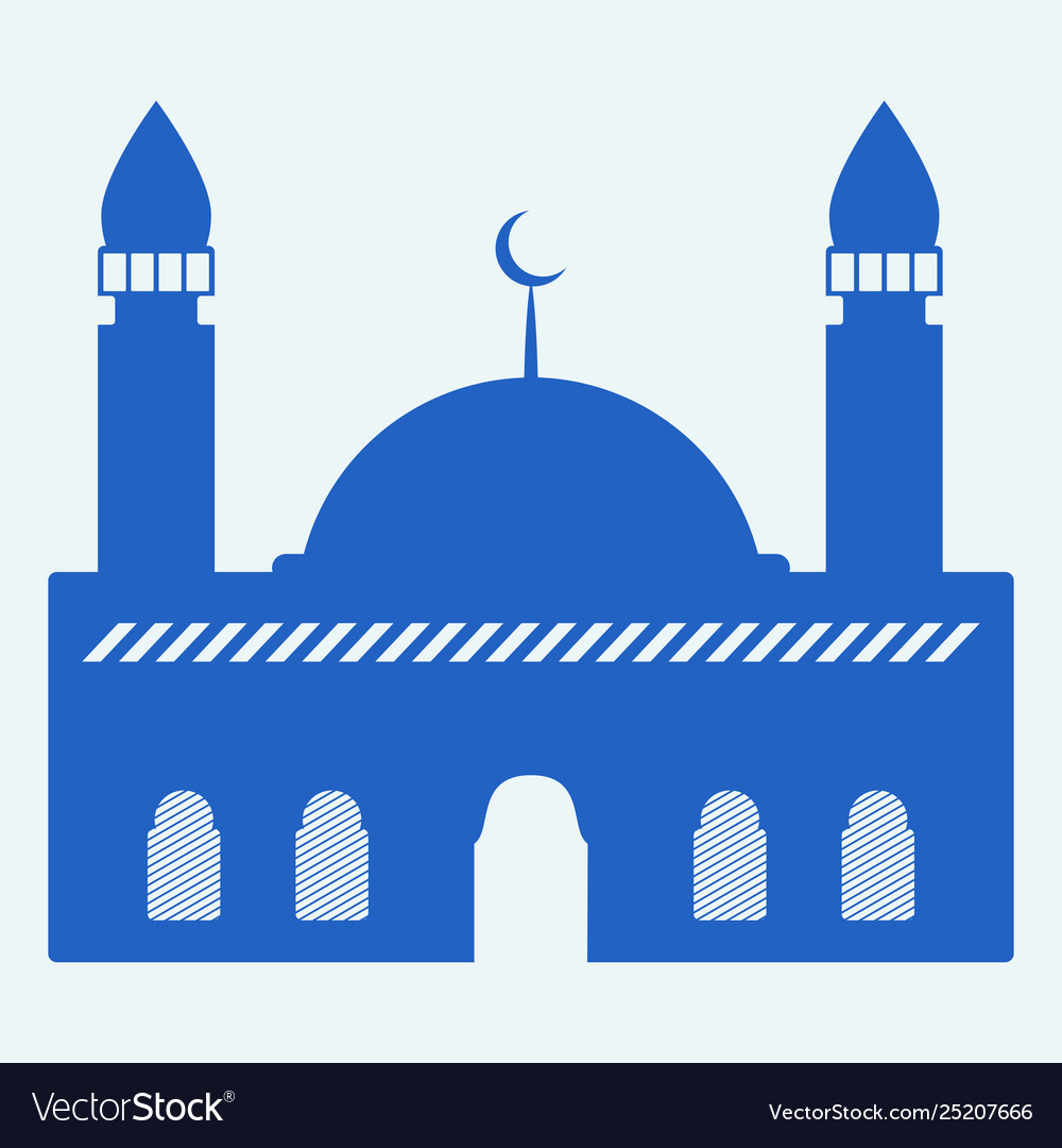 Mosque and silhouette for ramadan Royalty Free Vector Image