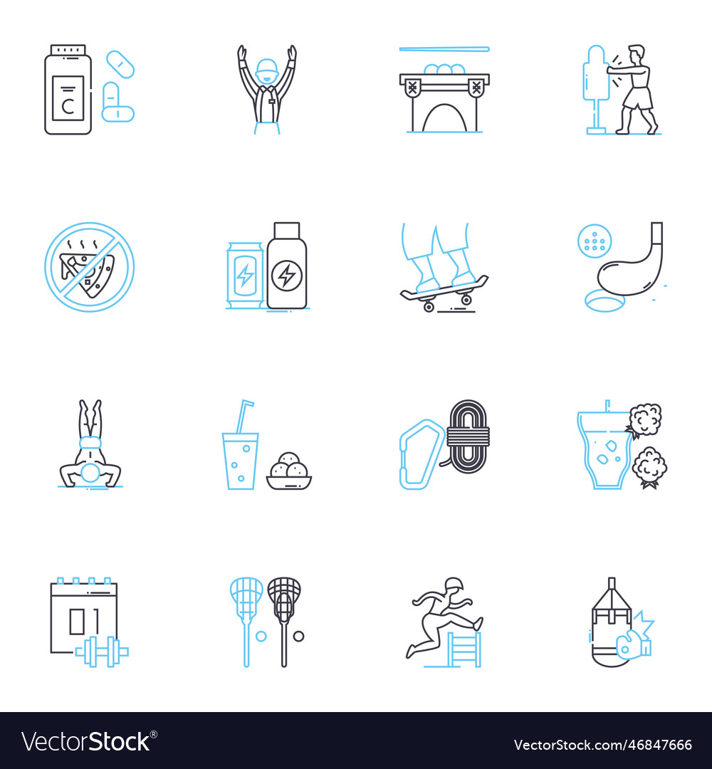 Nutrient intake linear icons set macronutrients
