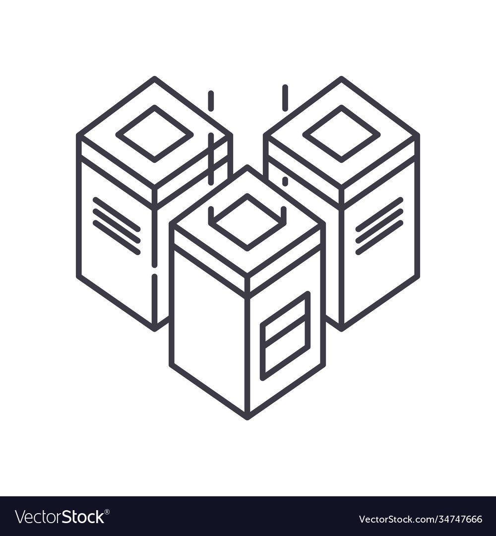 Server big data icon linear isolated Vector Image Server big data icon linear isolated