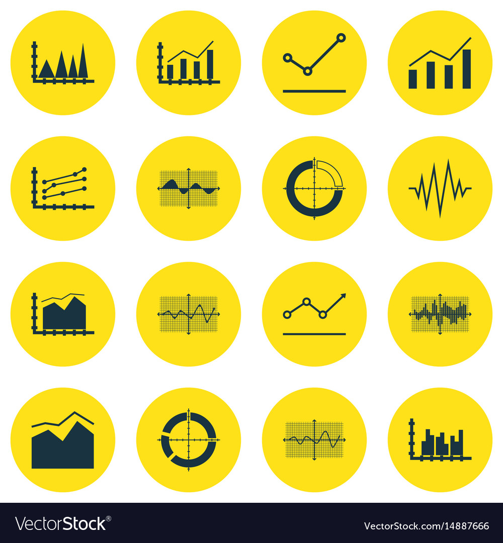Set of graphs diagrams and statistics icons