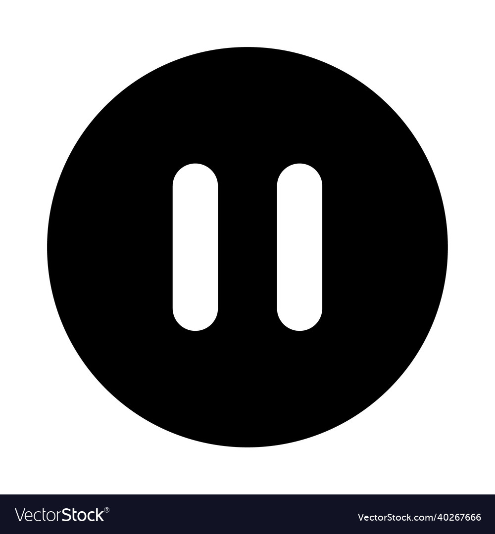 Stop and pause icon interface media button vector image Stop and pause icon interface media button