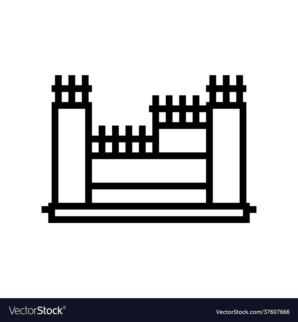 Structure with reinforcement concrete line icon Vector Image Structure with reinforcement concrete line icon