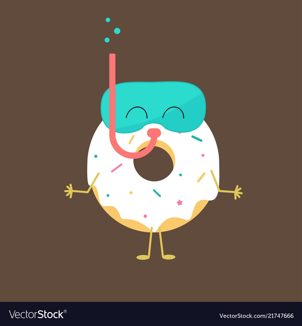 Summer sweets color donuts cake icon design