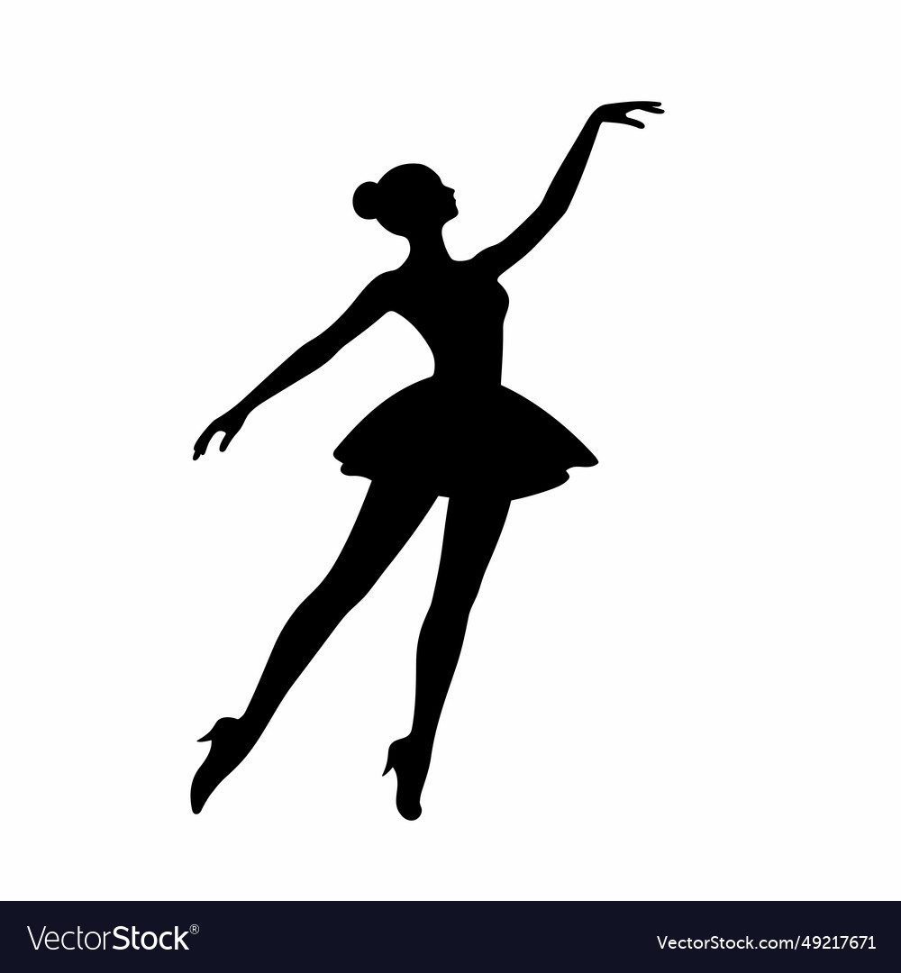 Ballerina Black Icon On White Background Vector Image