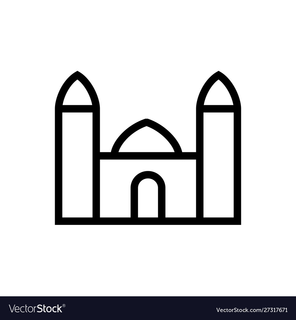 Building icon lined simple flat style Vector Image Building icon lined simple flat style