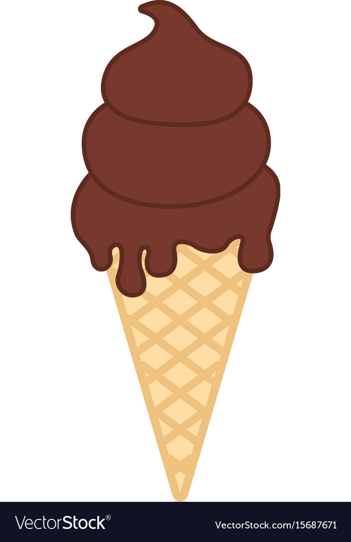 Delicious ice cream cone Royalty Free Vector Image