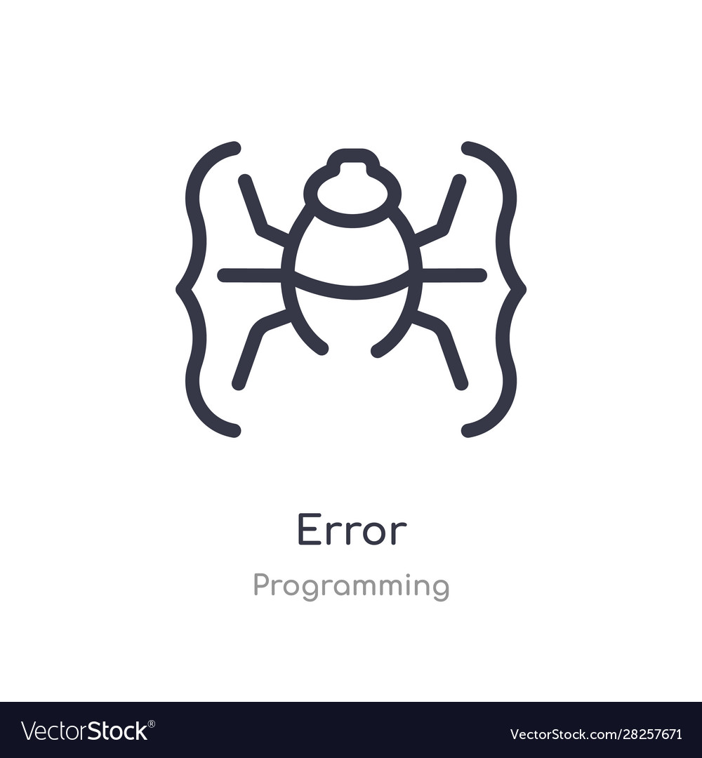 Error outline icon isolated line from programming vector image Error outline icon isolated line from programming