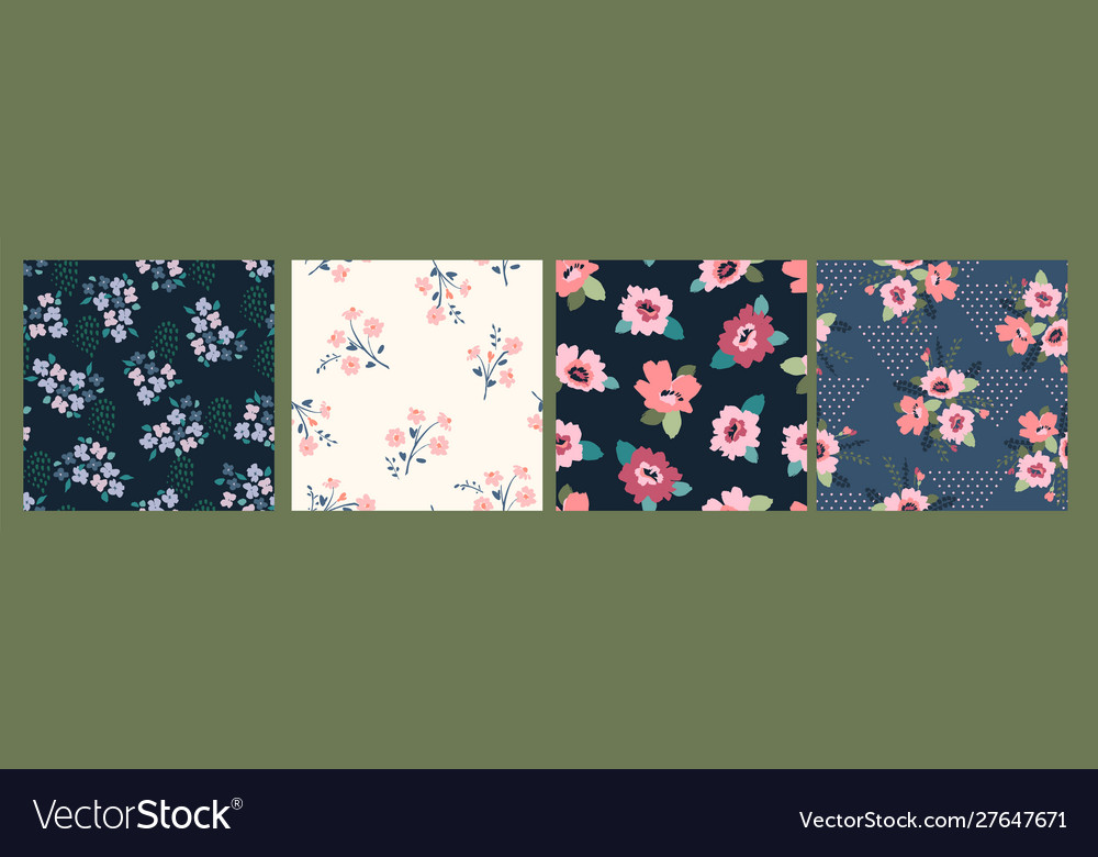 Floral abstract seamless patterns design