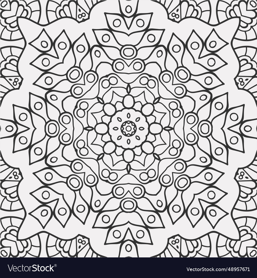 Geometric pattern coloring page design vector image Geometric pattern coloring page design