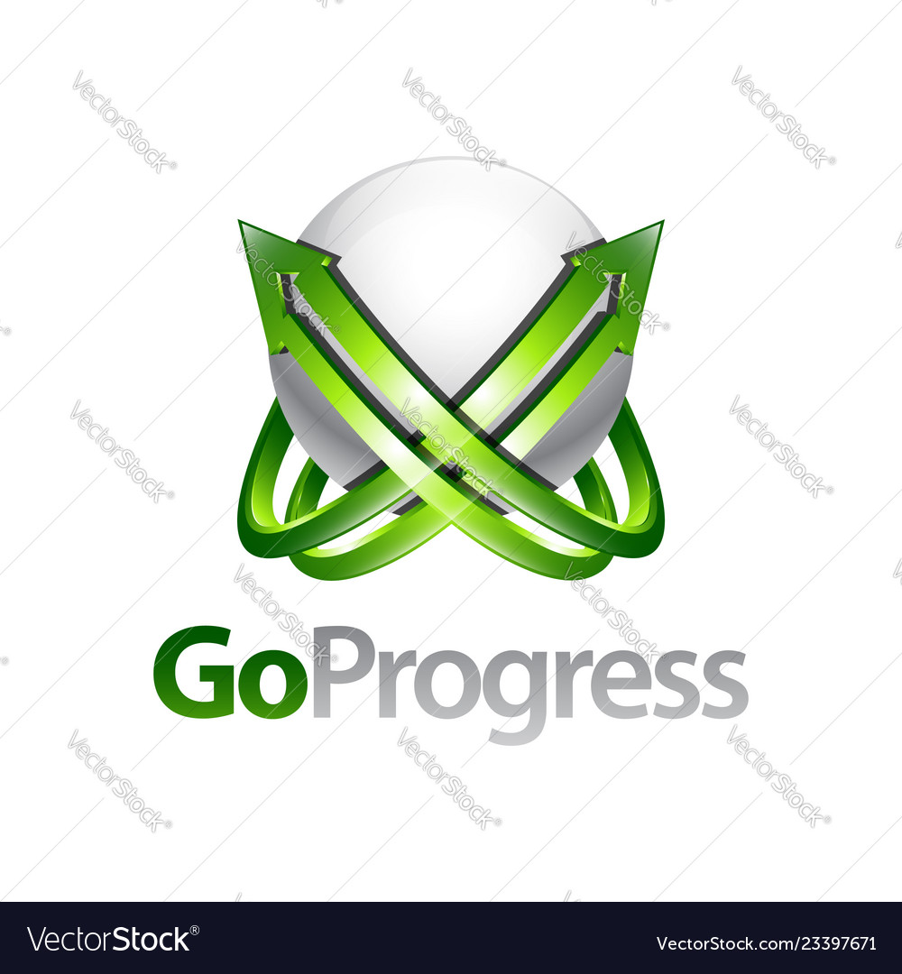 Go progress sphere arrow up logo concept design