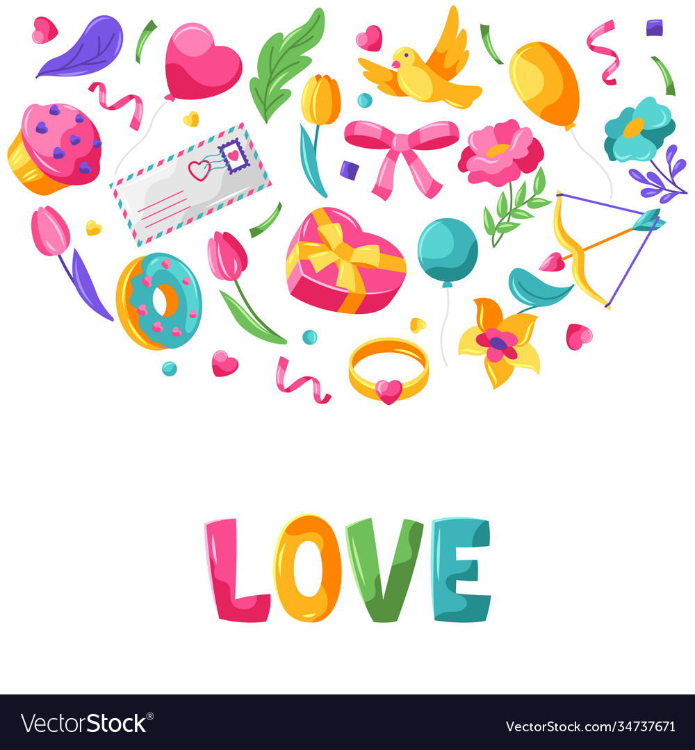 Happy valentine day greeting card Vector Image Happy valentine day greeting card