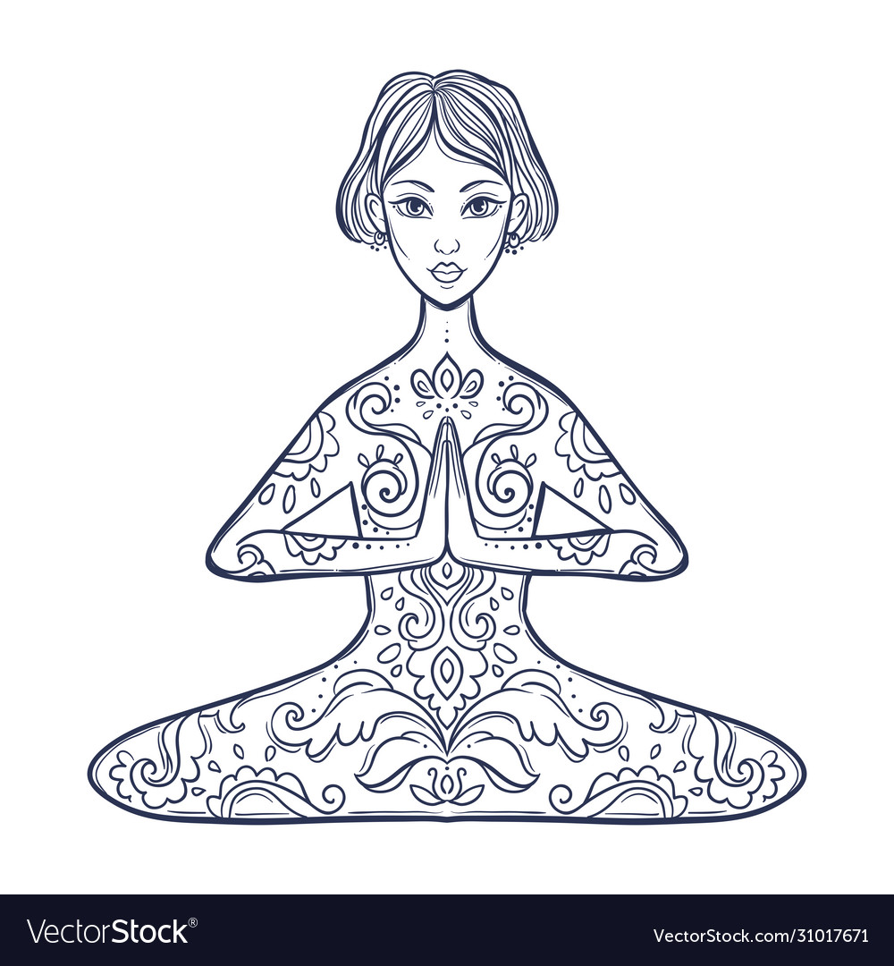 Ornamental woman in a yoga pose