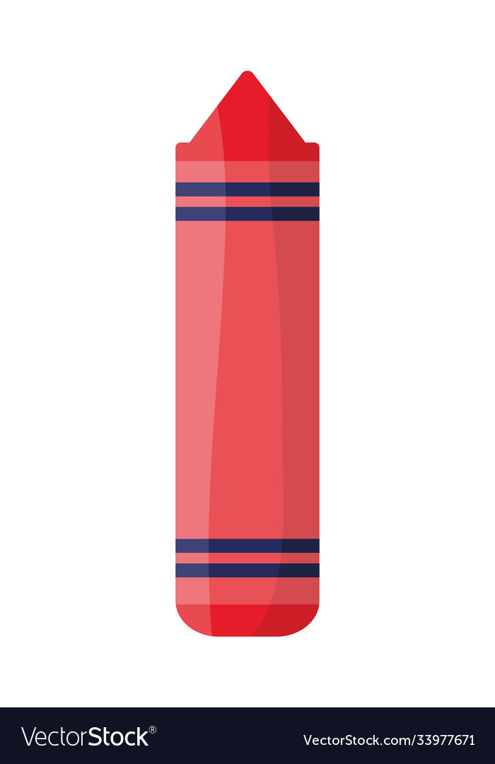 Red crayon school supply isolated icon Royalty Free Vector