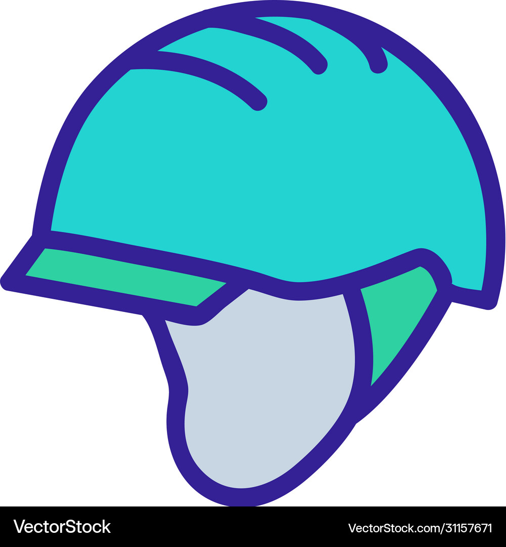 Safety helmet with visor icon outline Royalty Free Vector