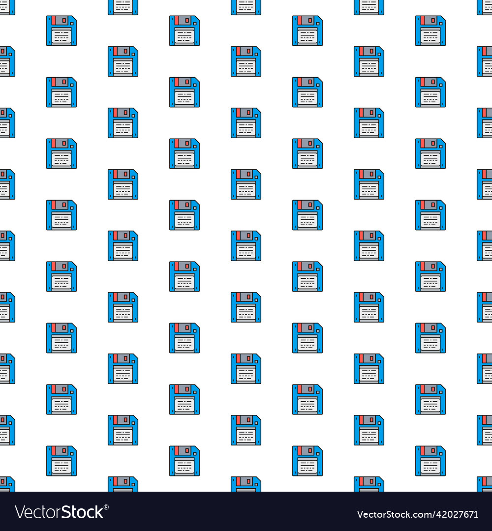 Save diskette pattern with various icons vector image Save diskette pattern with various icons