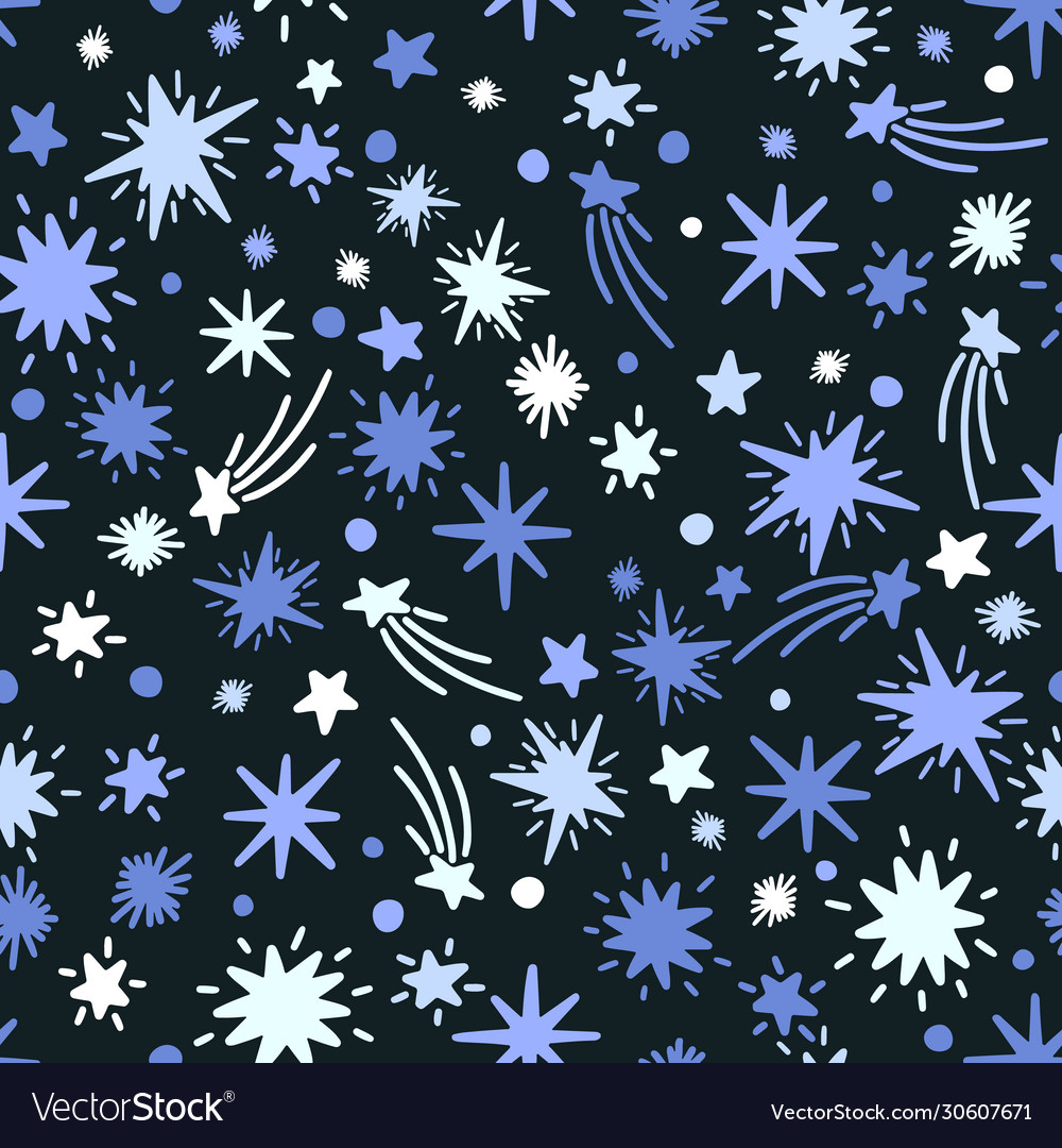 Seamless pattern star doodledesign print fabric