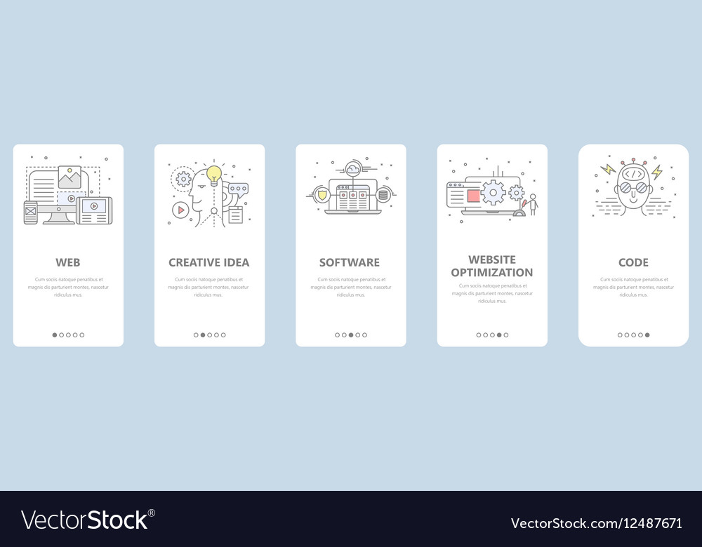 Thin line flat design web development