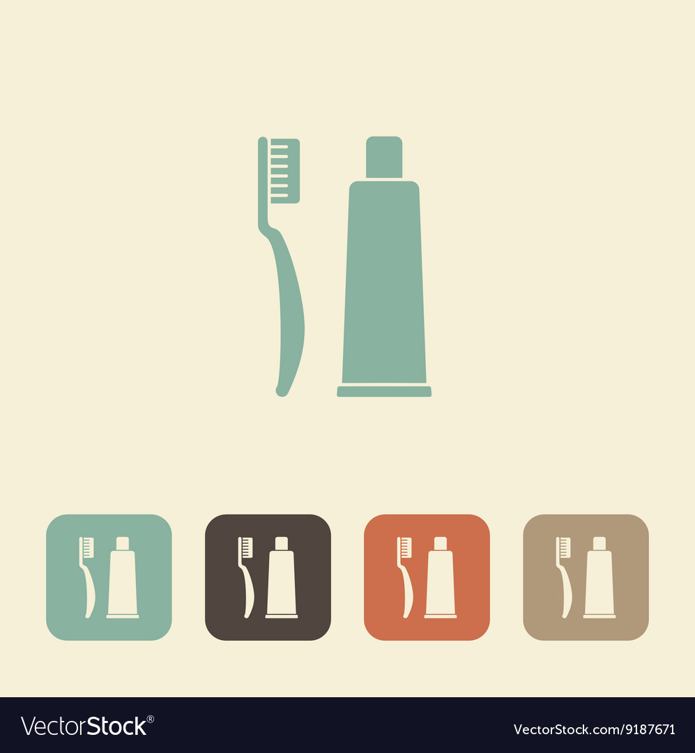 Toothbrush with toothpaste icon