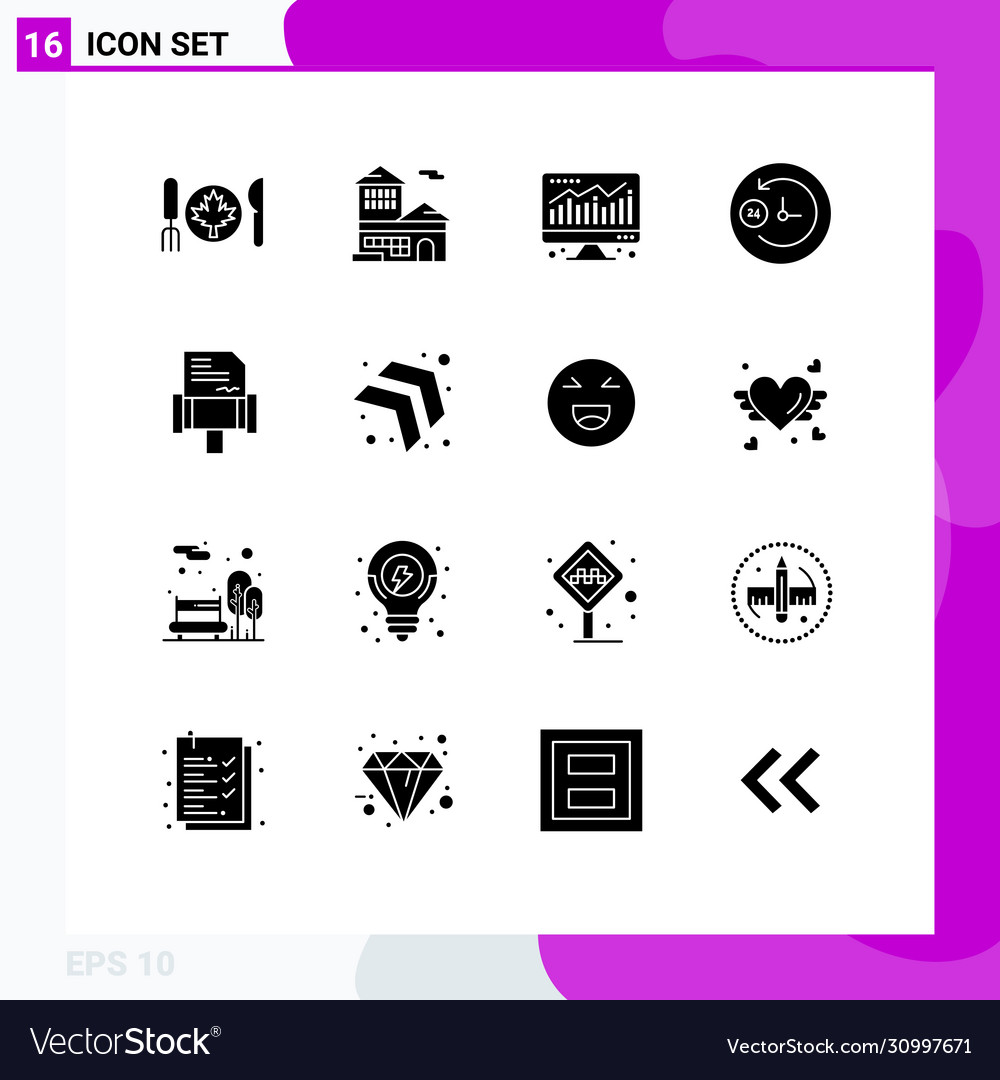 User interface pack 16 basic solid glyphs