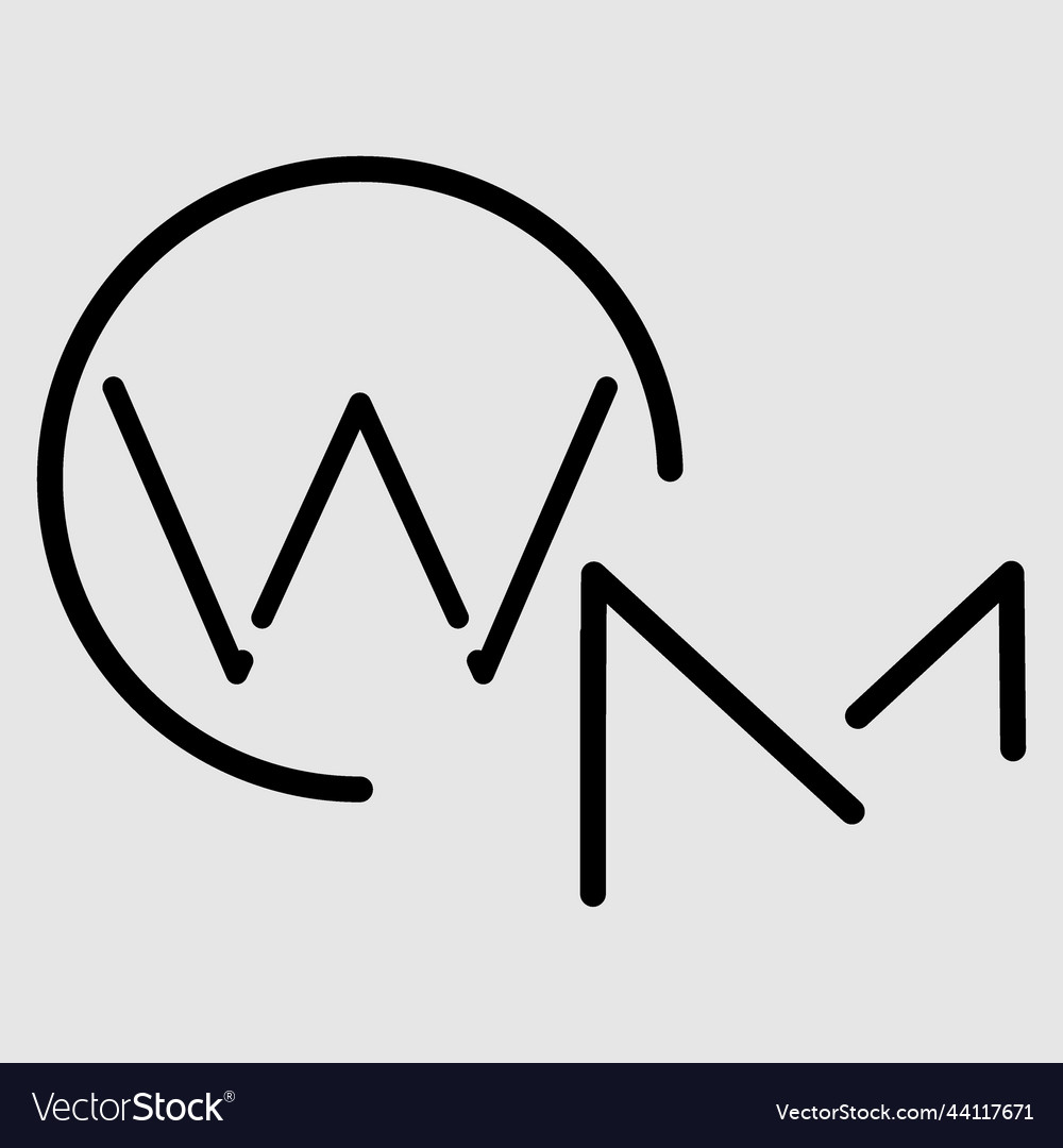 Wm monogram logo letter linked circle simple