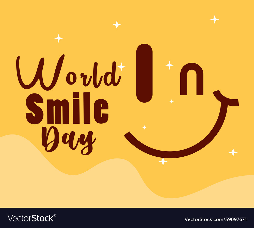 World smile day text Royalty Free Vector Image